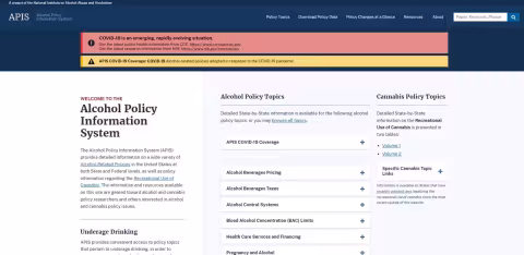 Alcohol Policy Information System Website