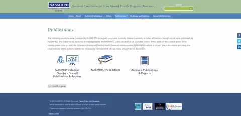 NASMHPD.org Website screenshot